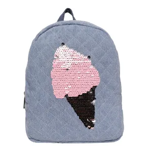 ASTRID Sequinned Icecream Denim Backpack Small Size For Kids