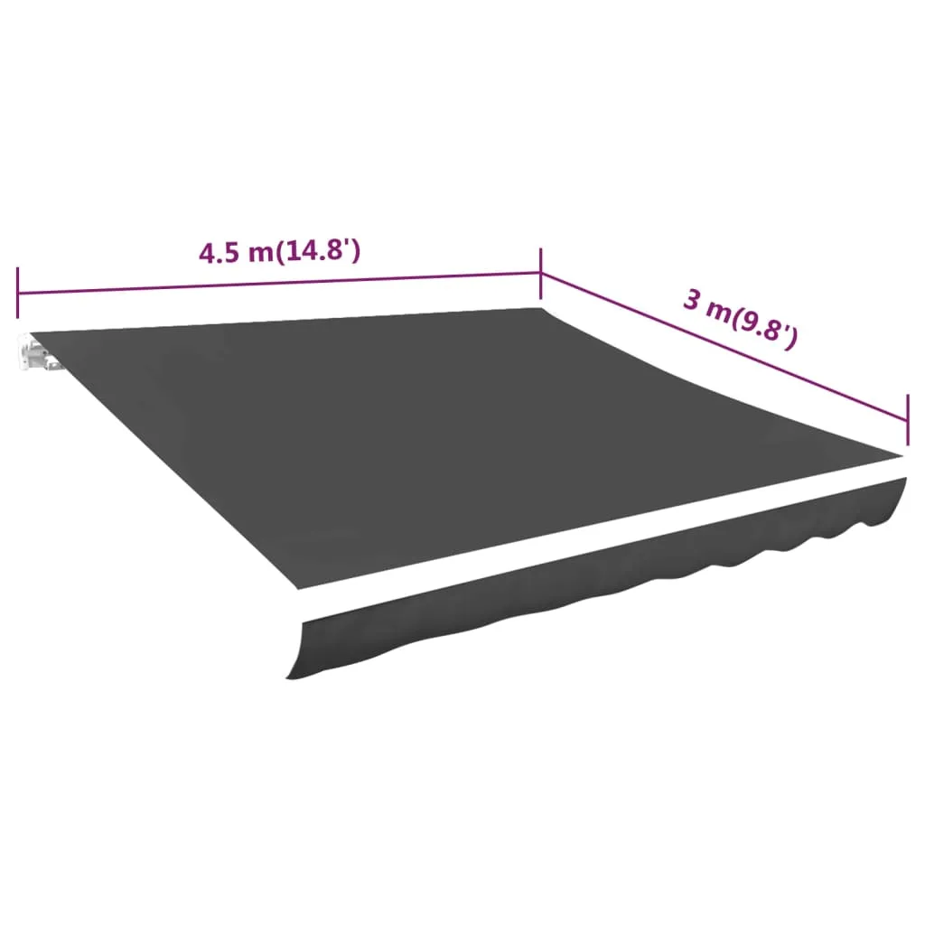 Awning Top Sunshade Canvas Anthracite 450x300 cm