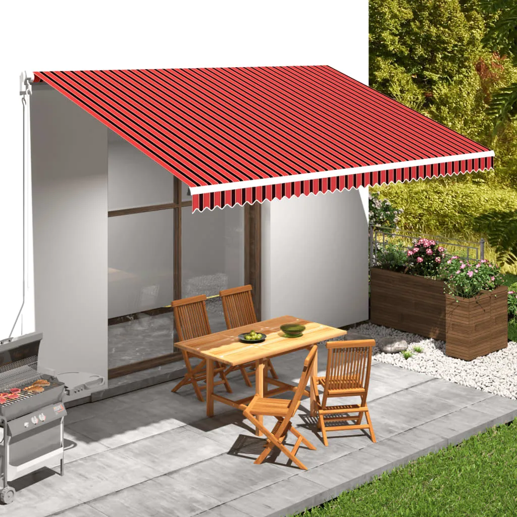 Awning Top Sunshade Canvas Orange and Brown 500x300 cm