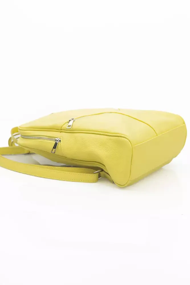 Baldinini Trend Sunshine Yellow Leather Backpack