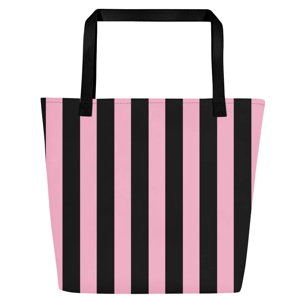 Bethany Large Shopper Tote Bag in Cotton Candy Mark Stripe | Pinup Couture Relaxed