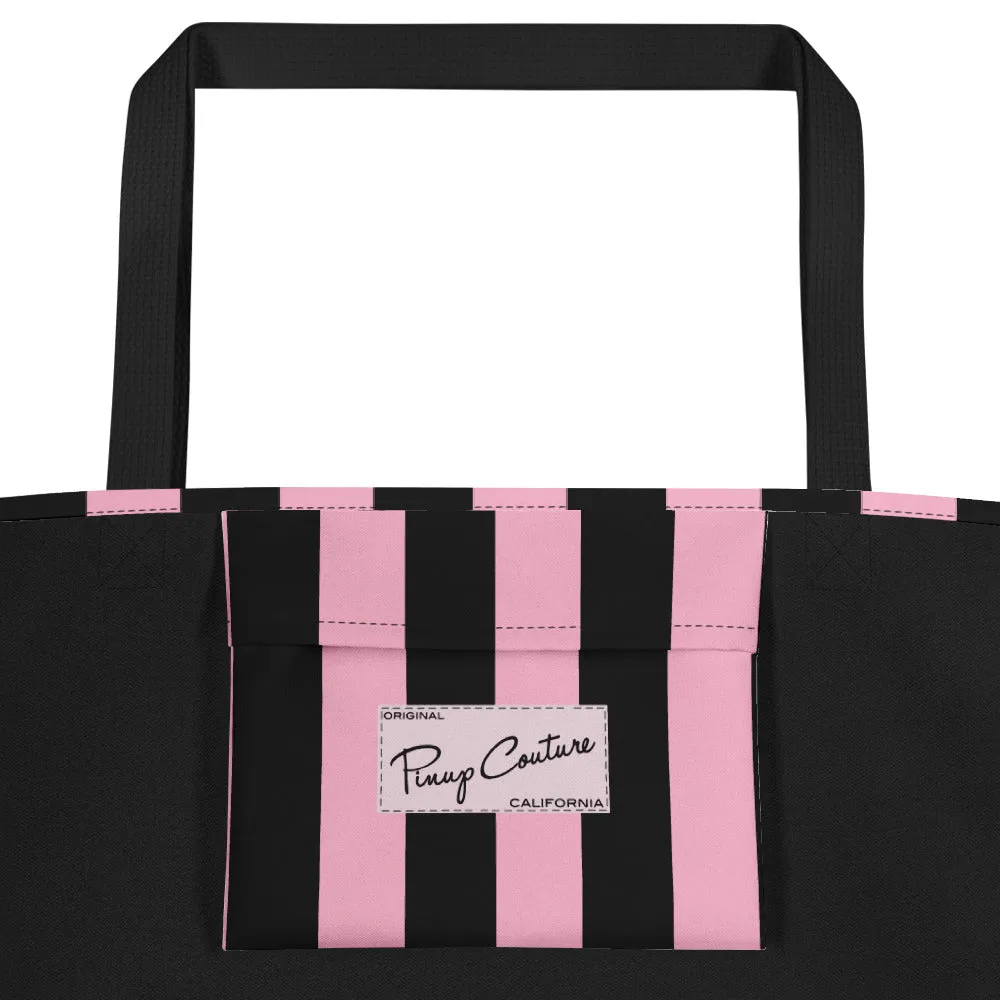 Bethany Large Shopper Tote Bag in Cotton Candy Mark Stripe | Pinup Couture Relaxed