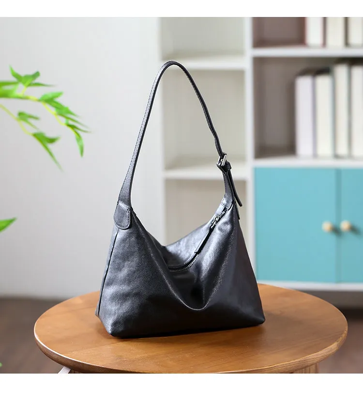 Black Leather Hobo Bag Hobo Leather Bags Women's Boho Bags