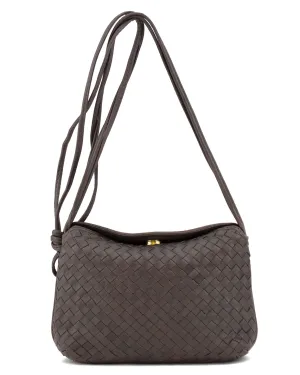 Brown Woven Leather Bag