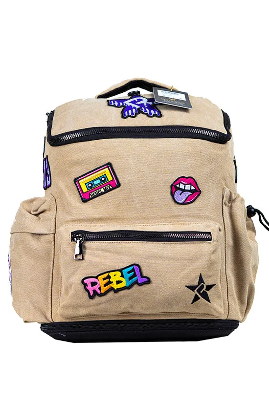 Camel Rebel Hero Plus Backpack with Patches