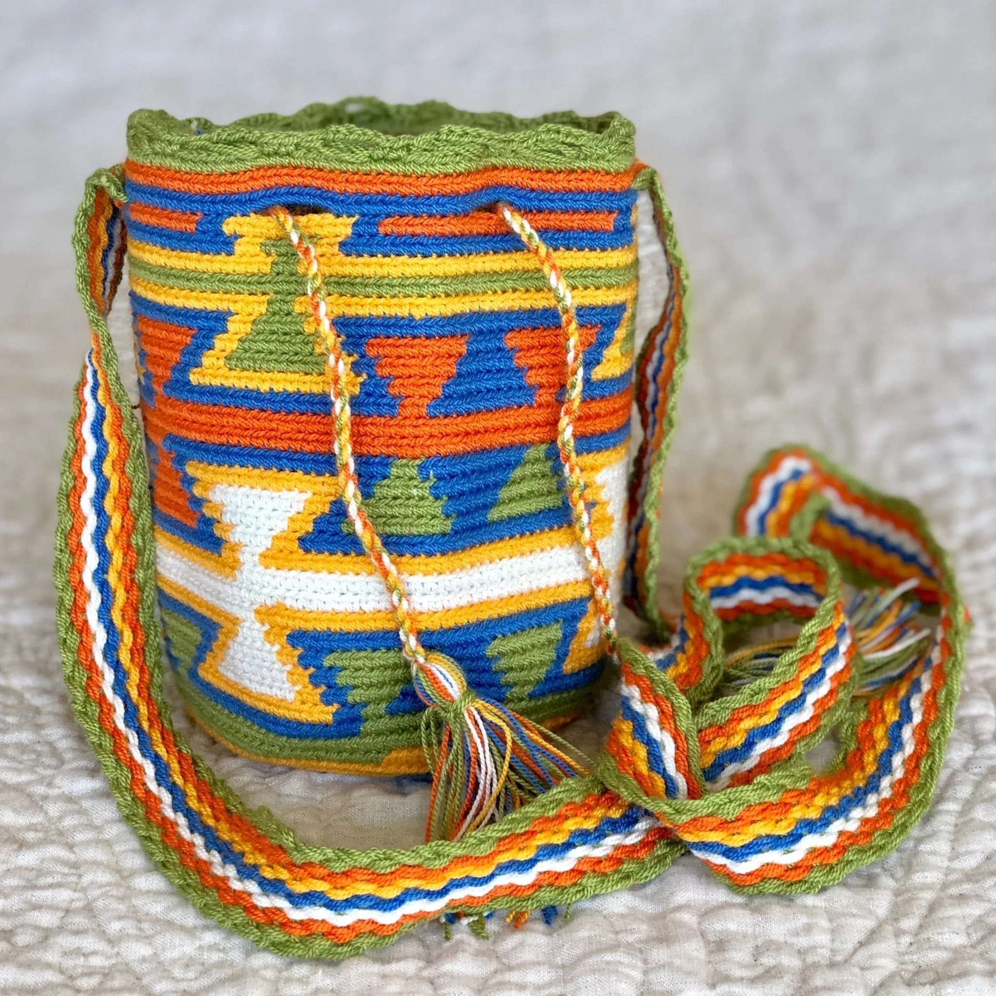 Caribbean Sunset Mini Crochet Bags - Authentic Wayuu Mochila Bag