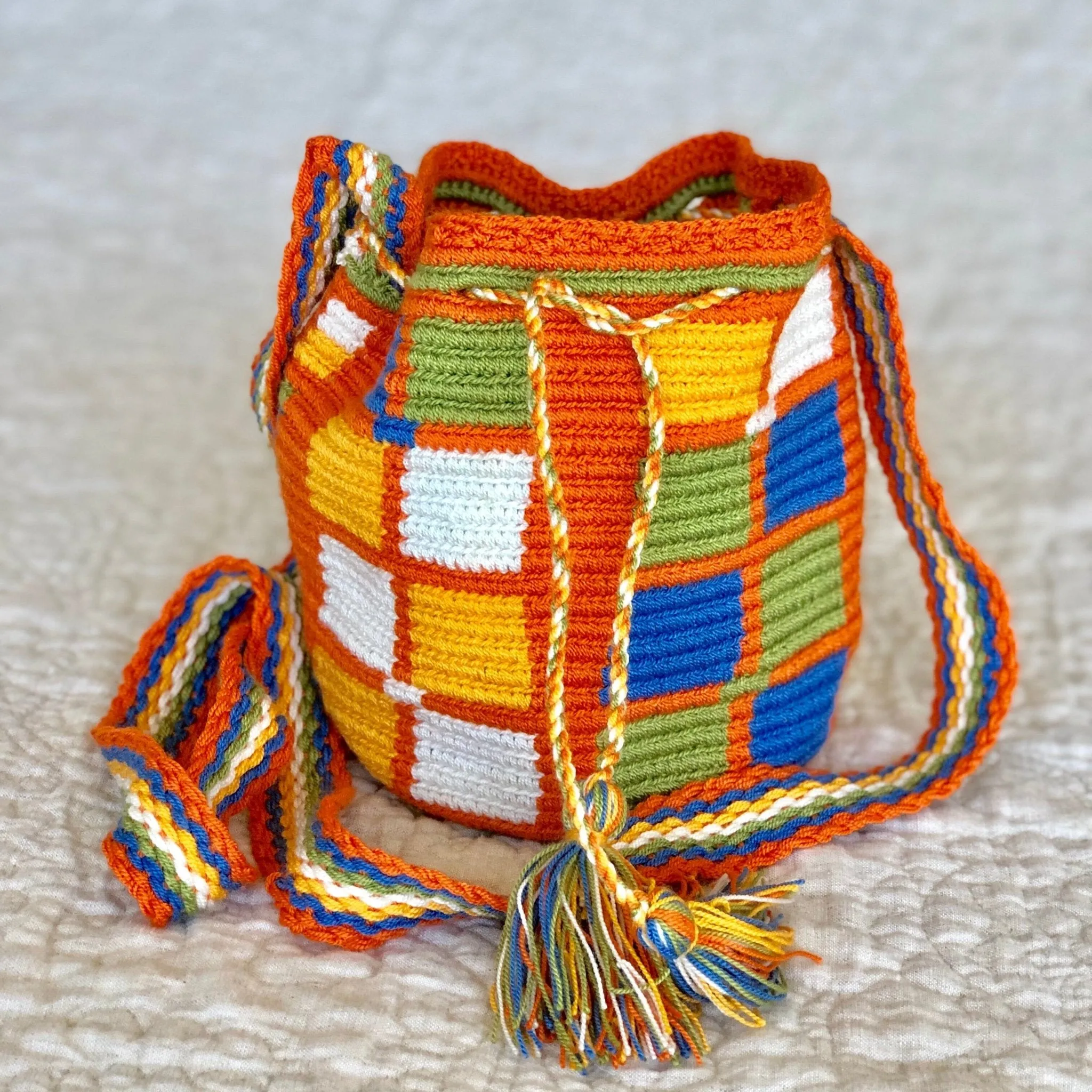 Caribbean Sunset Mini Crochet Bags - Authentic Wayuu Mochila Bag