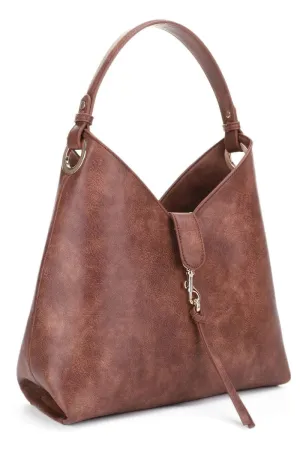 Clasp With Tassel Accent Hobo Bag