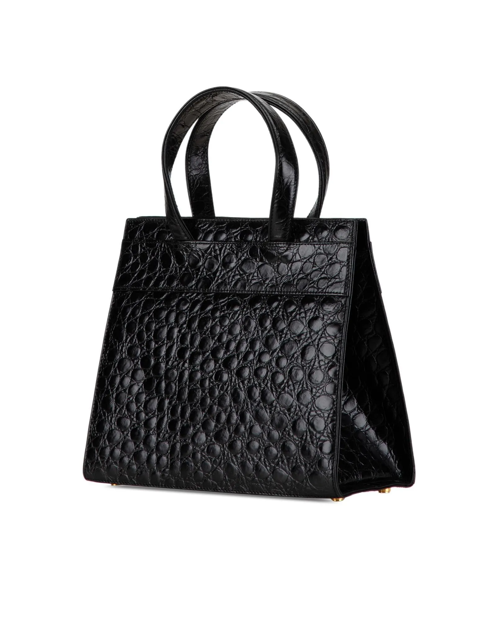 Croc Embossed Leather Vara Bow Satchel with Detachable Strap