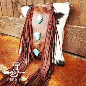 Crossbody Bag w/ Fringe & Turquoise