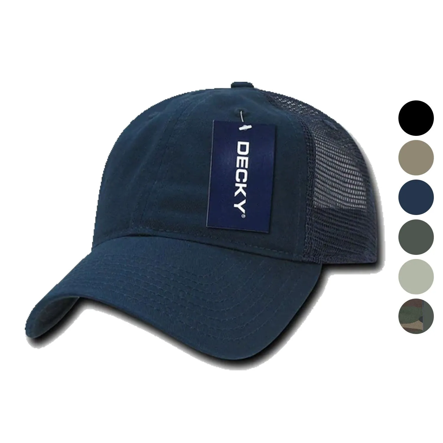 Decky Relaxed Trucker 6 Panel Pre Curved Bill Baseball Caps Hats