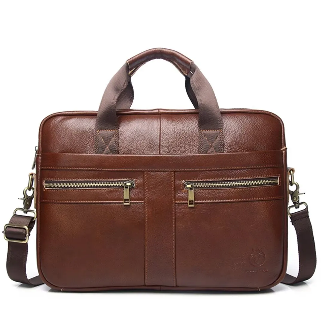 Executive Square Leather Satchel