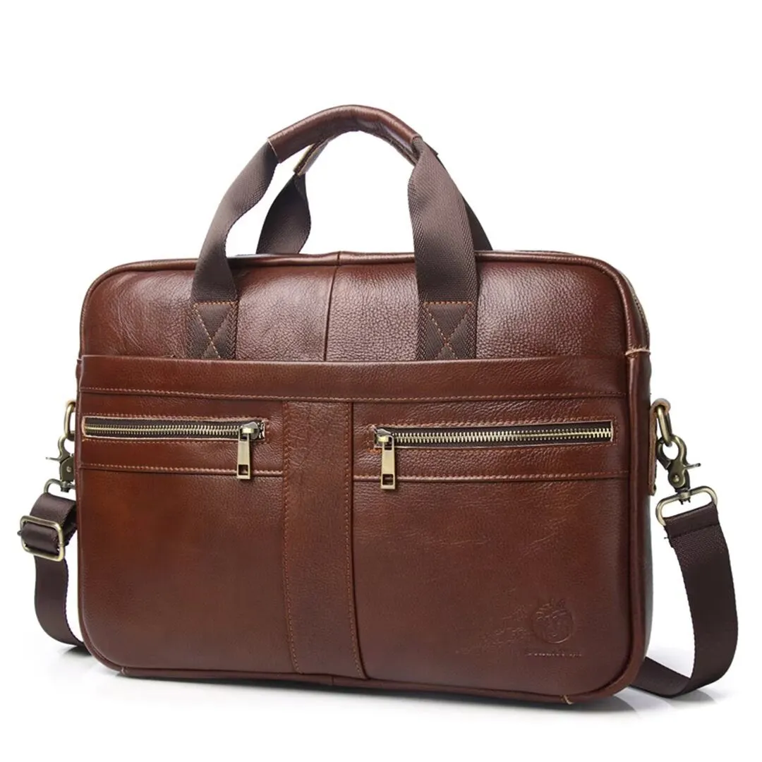 Executive Square Leather Satchel