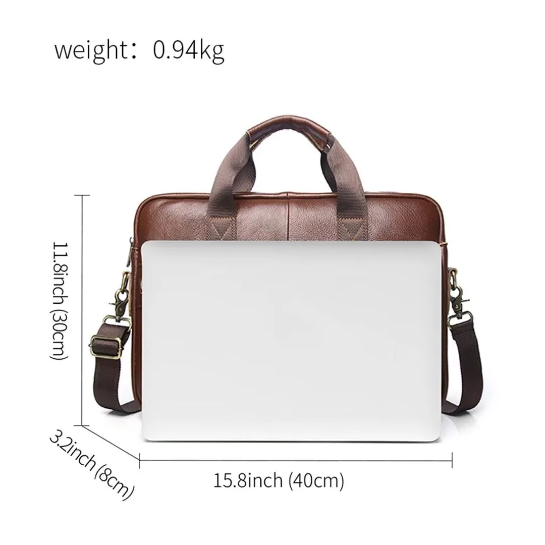 Executive Square Leather Satchel