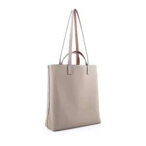 Gray & Brown Double-sided Full Grain Cow Leather Large Capacity Tote Bag | Handbag | Shoulder Bag