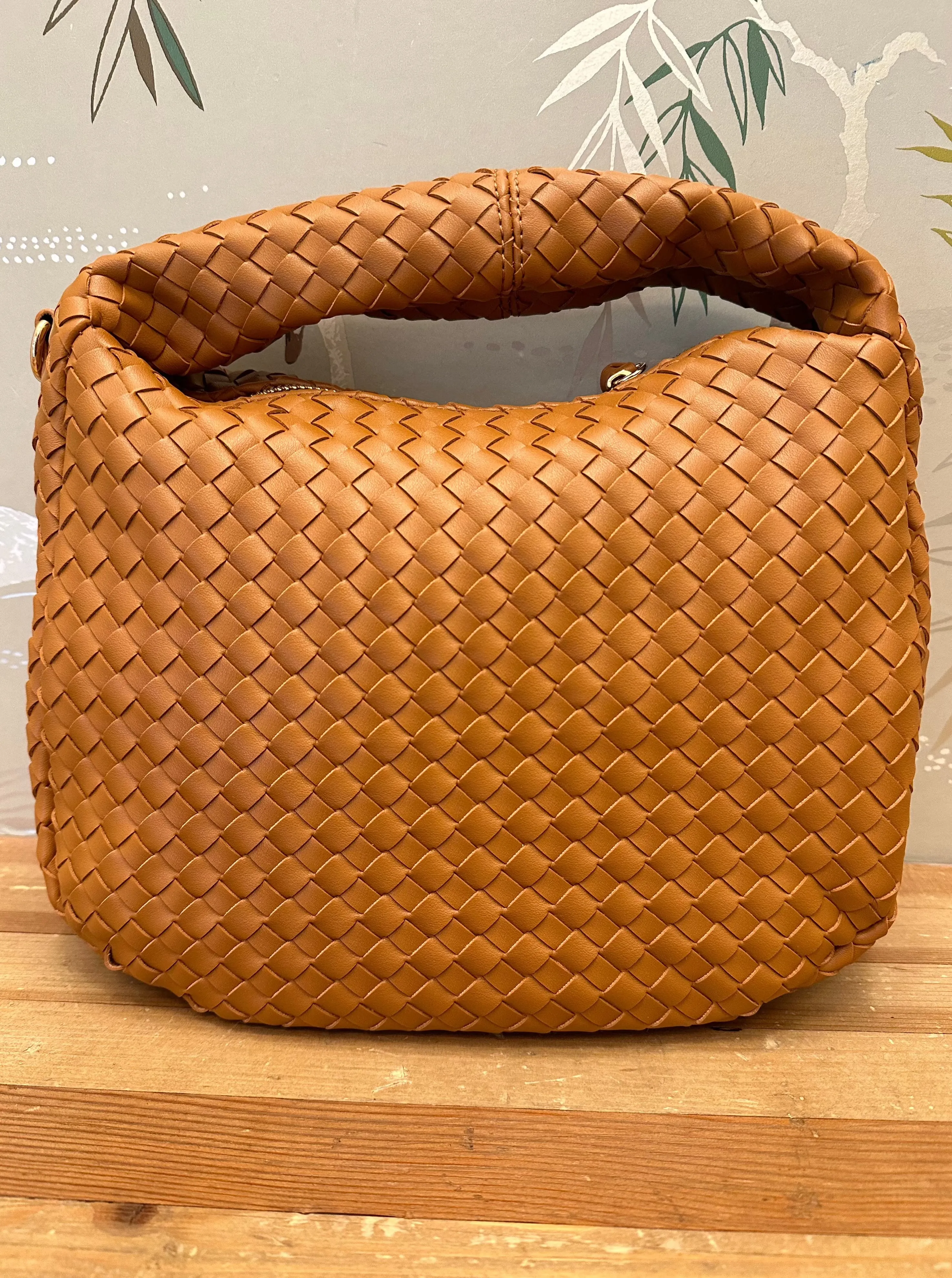 Hailey Woven Handbag Tan