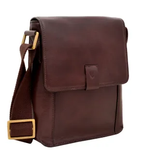 Hidesign Aiden Small Leather Messenger Cross Body Bag Brown