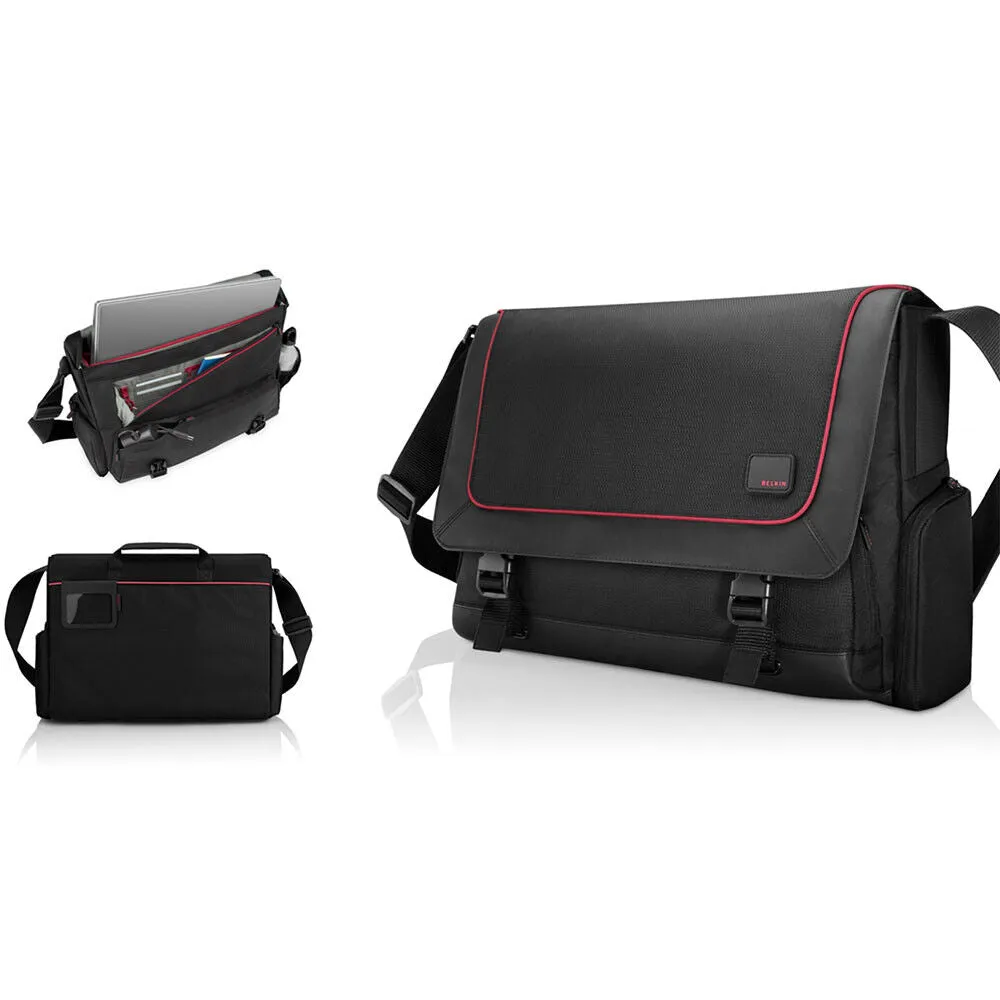 Laptop Messenger Bag with Shoulder Strap, Black, Fits up-to 15.6" Laptops - Belkin