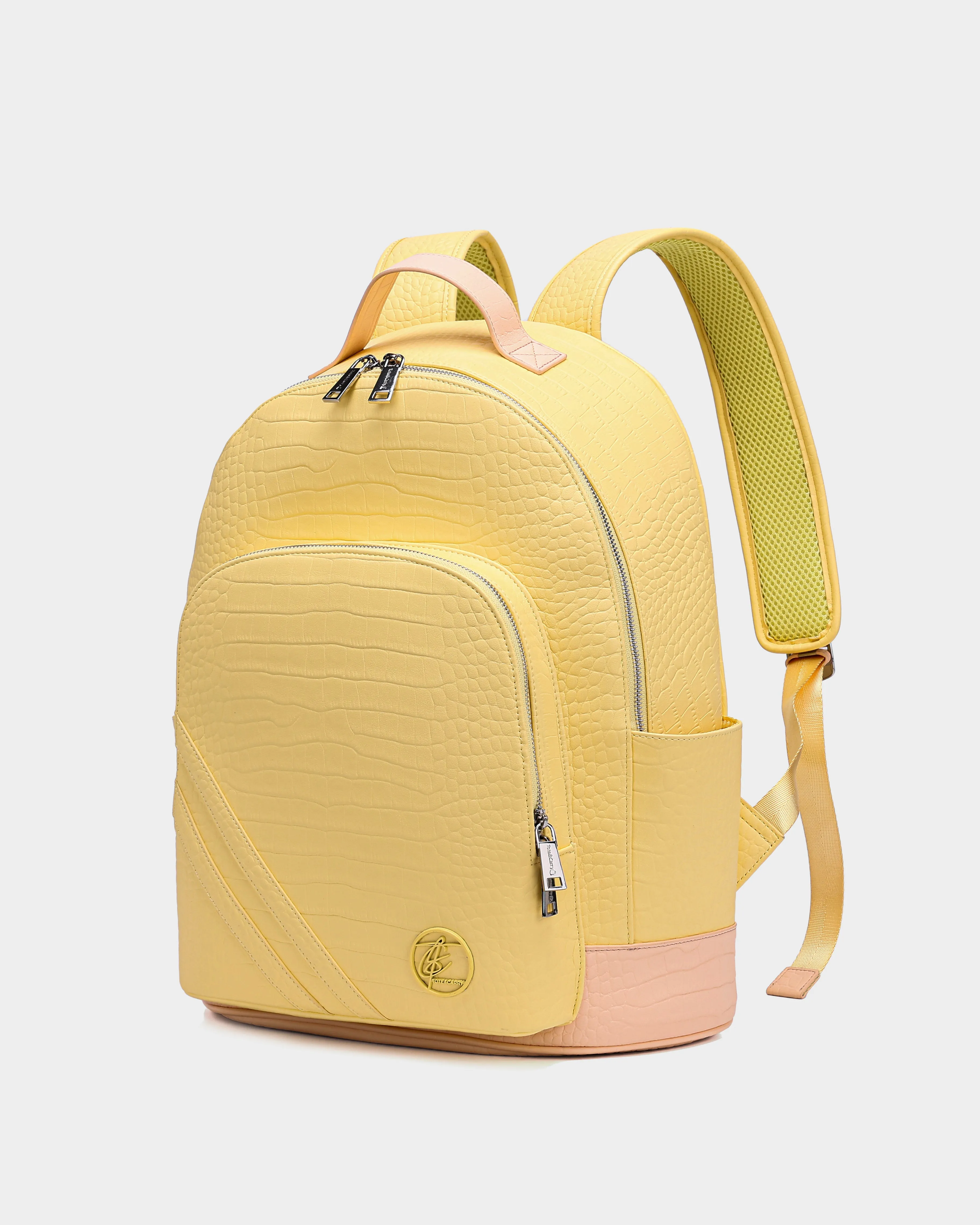 Leather Backpack in Yellow