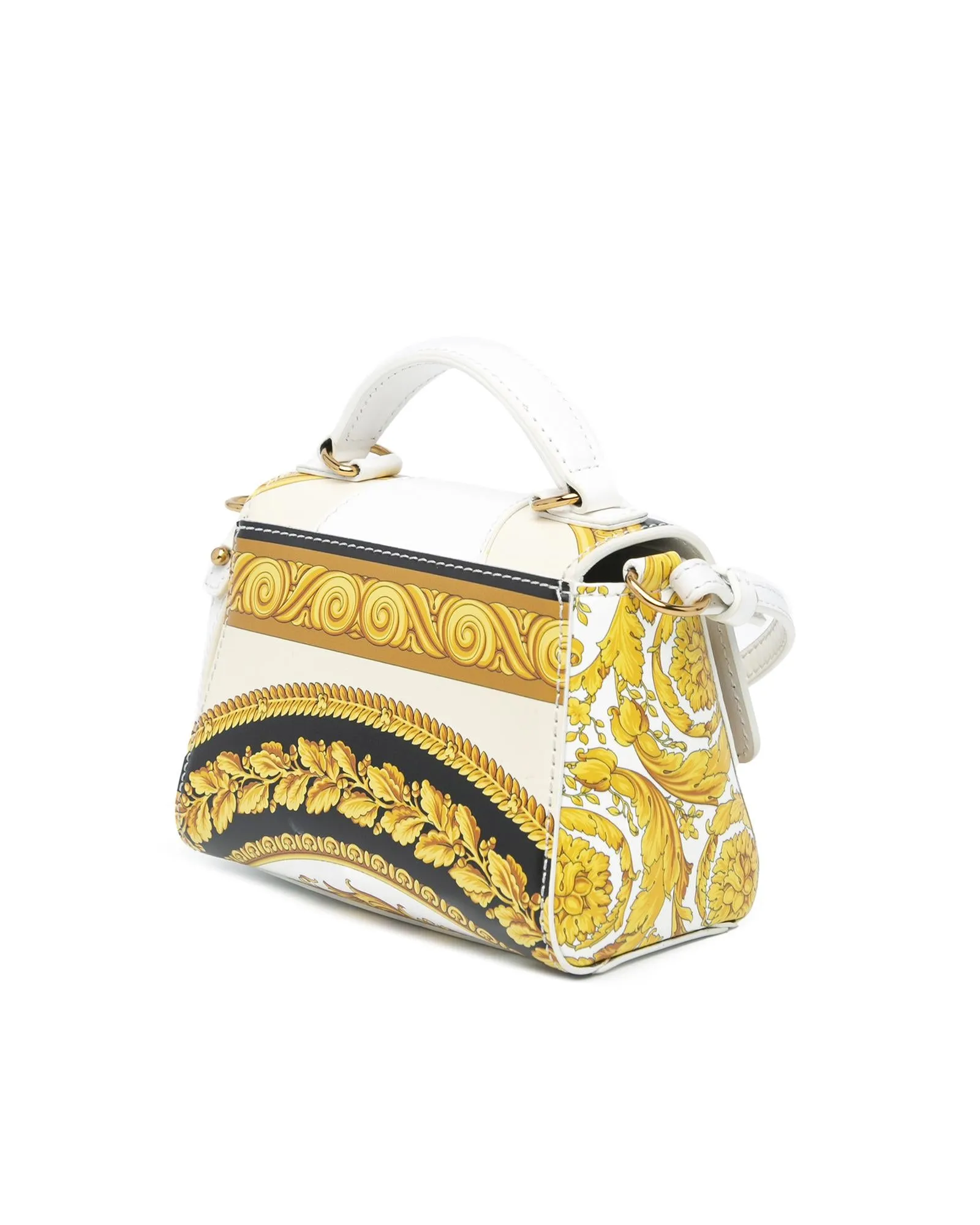 Leather Baroque Virtus Satchel with Detachable Strap and Magnetic Closure