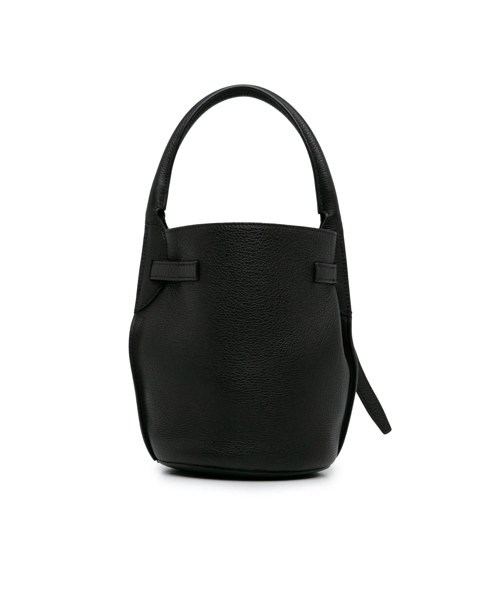 Leather Bucket Bag with Detachable Strap and Interior Pocket