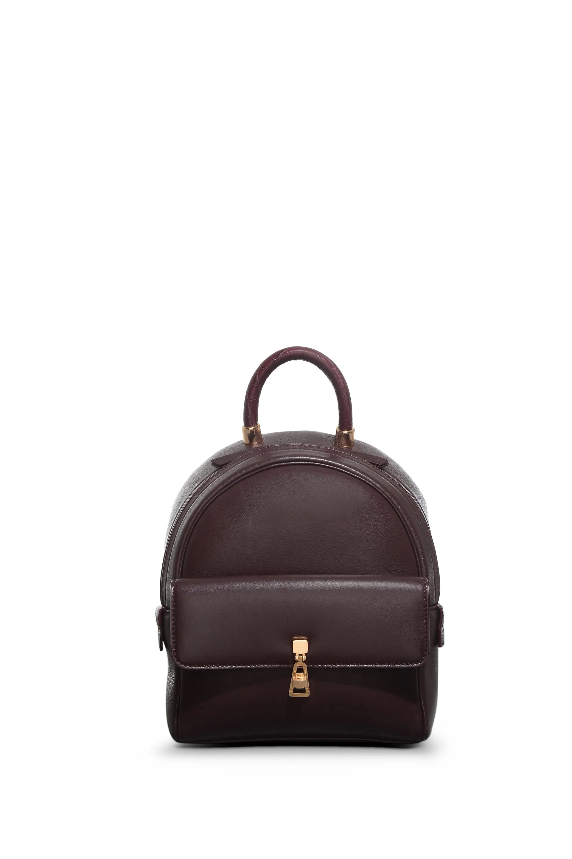 Mini Billie Backpack in Bordeaux Nappa Leather with Crocodile Leather Handle