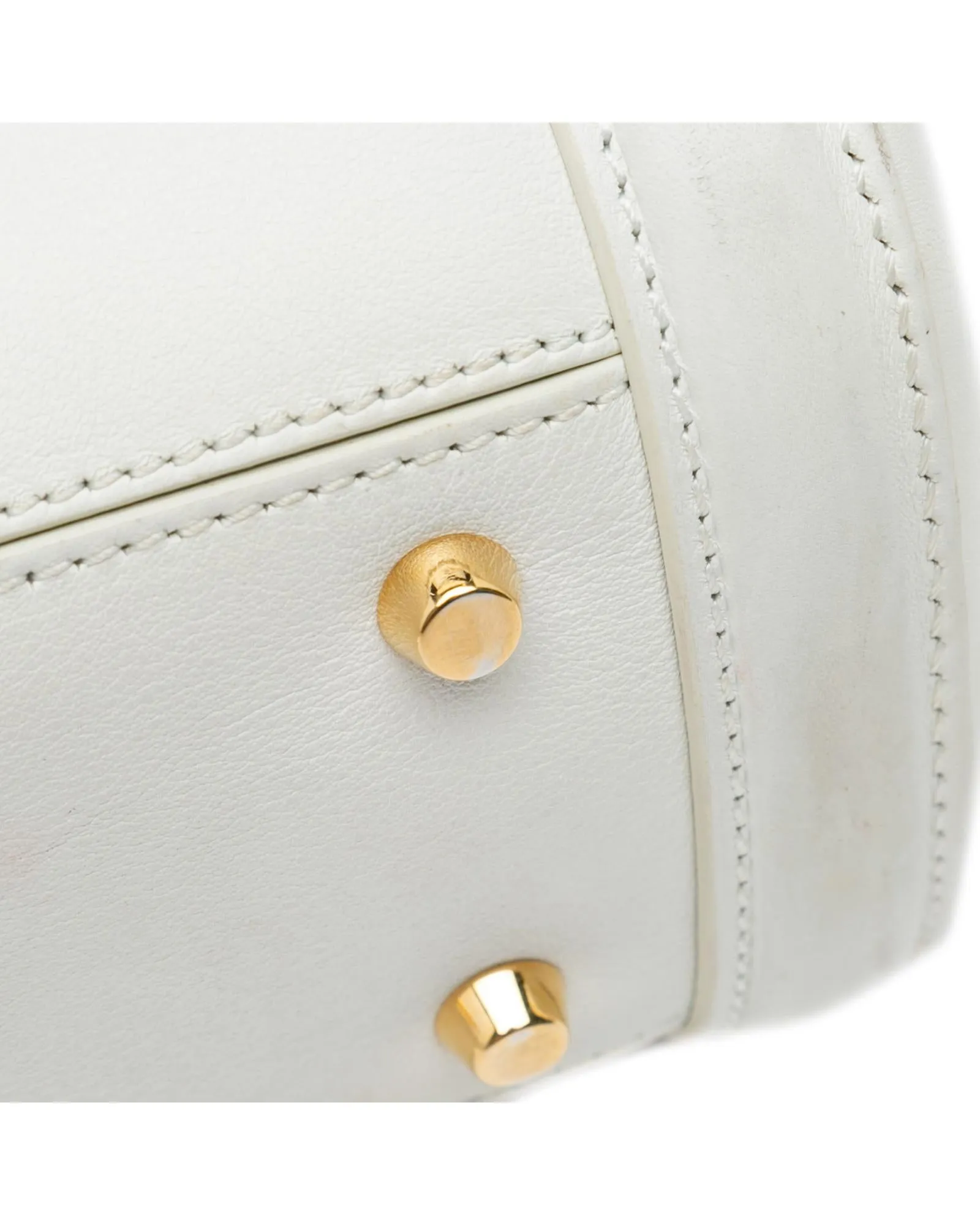 Mini Satchel with Rolled Leather Handles and Top Flap Closure