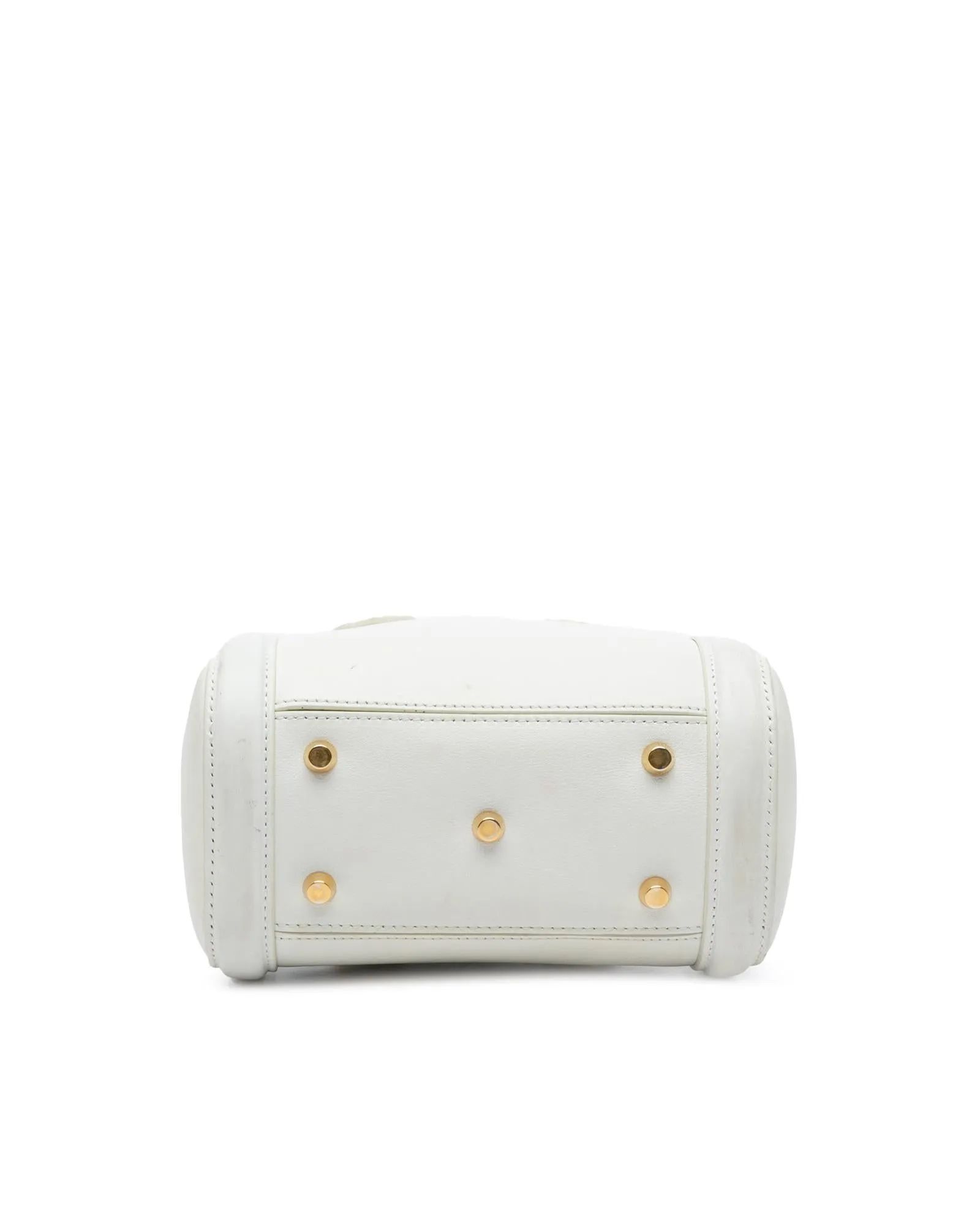 Mini Satchel with Rolled Leather Handles and Top Flap Closure