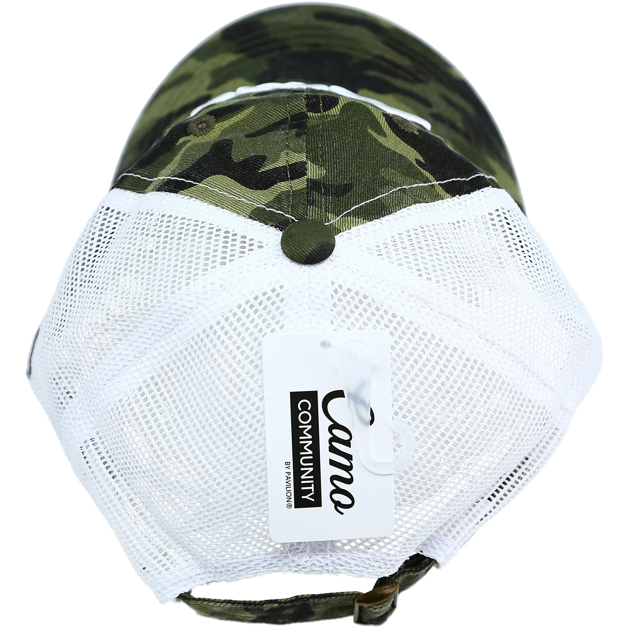 Papa Bear Green Camo Adjustable Mesh Hat