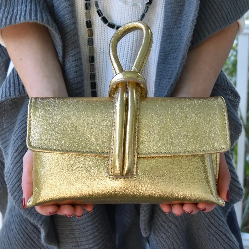 Red Modern Leather Clutch & Crossbody