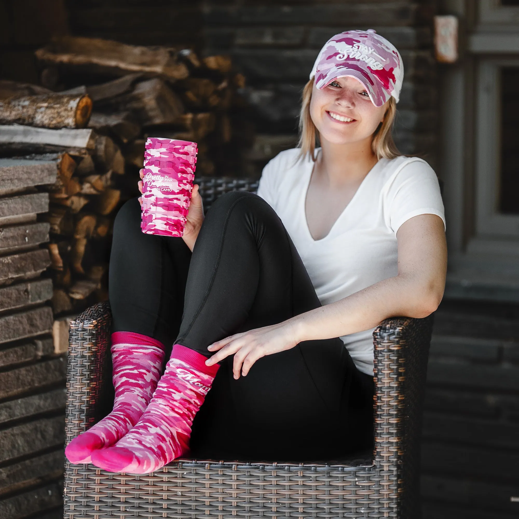 Strong Pink Camo Adjustable Mesh Hat