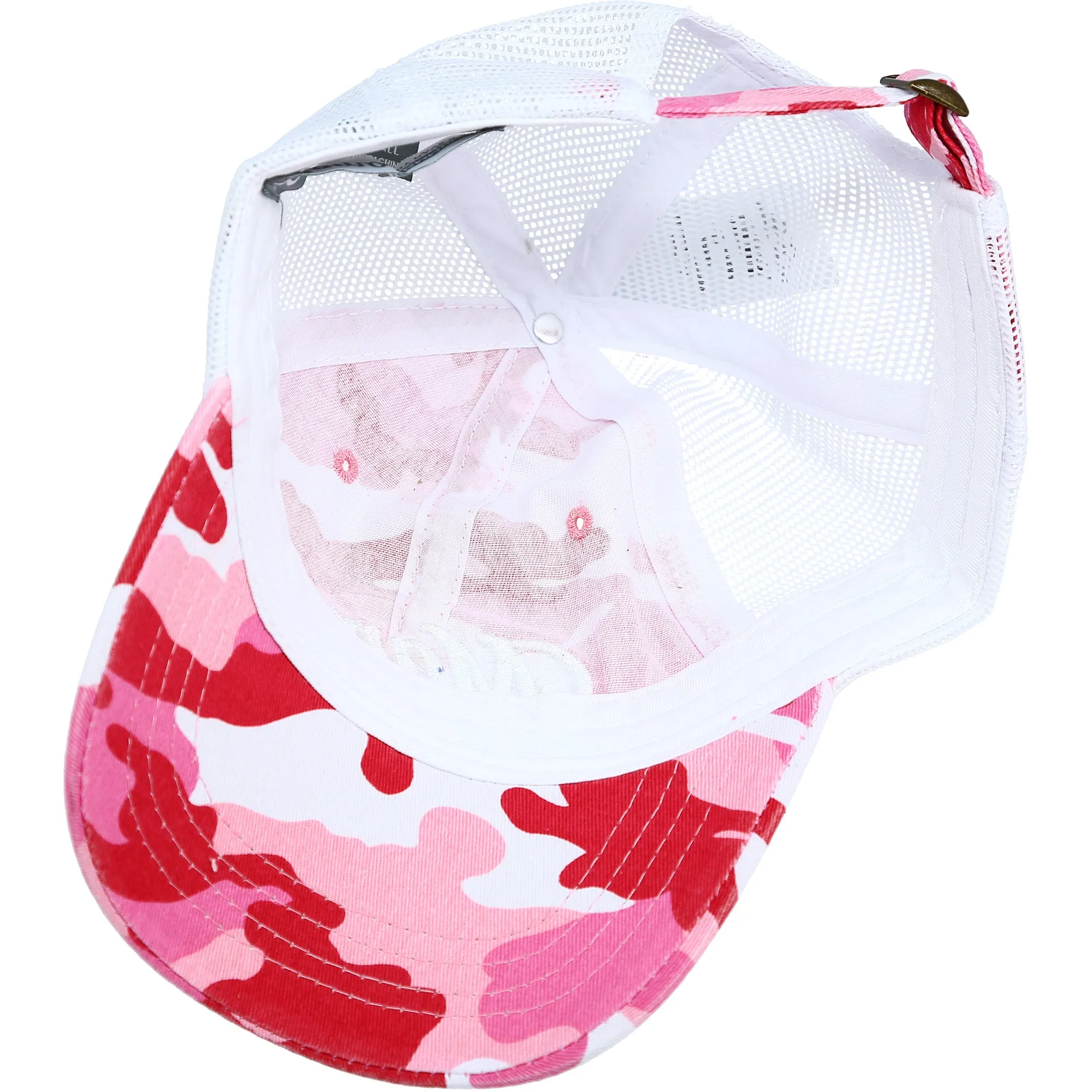 Strong Pink Camo Adjustable Mesh Hat