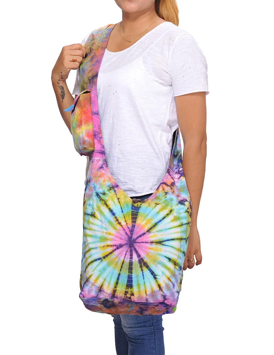 Sun Burst Multi Color Tie Dye Hobo Bag