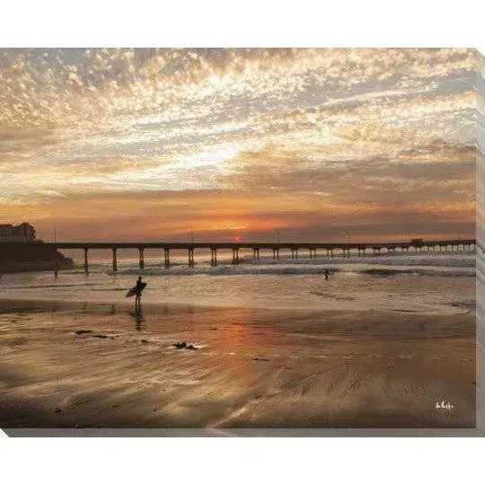 Surfers Sunset Coastal Wall Art Indoor Outdoor Canvas