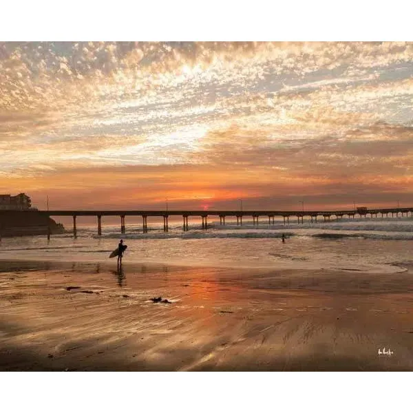 Surfers Sunset Coastal Wall Art Indoor Outdoor Canvas