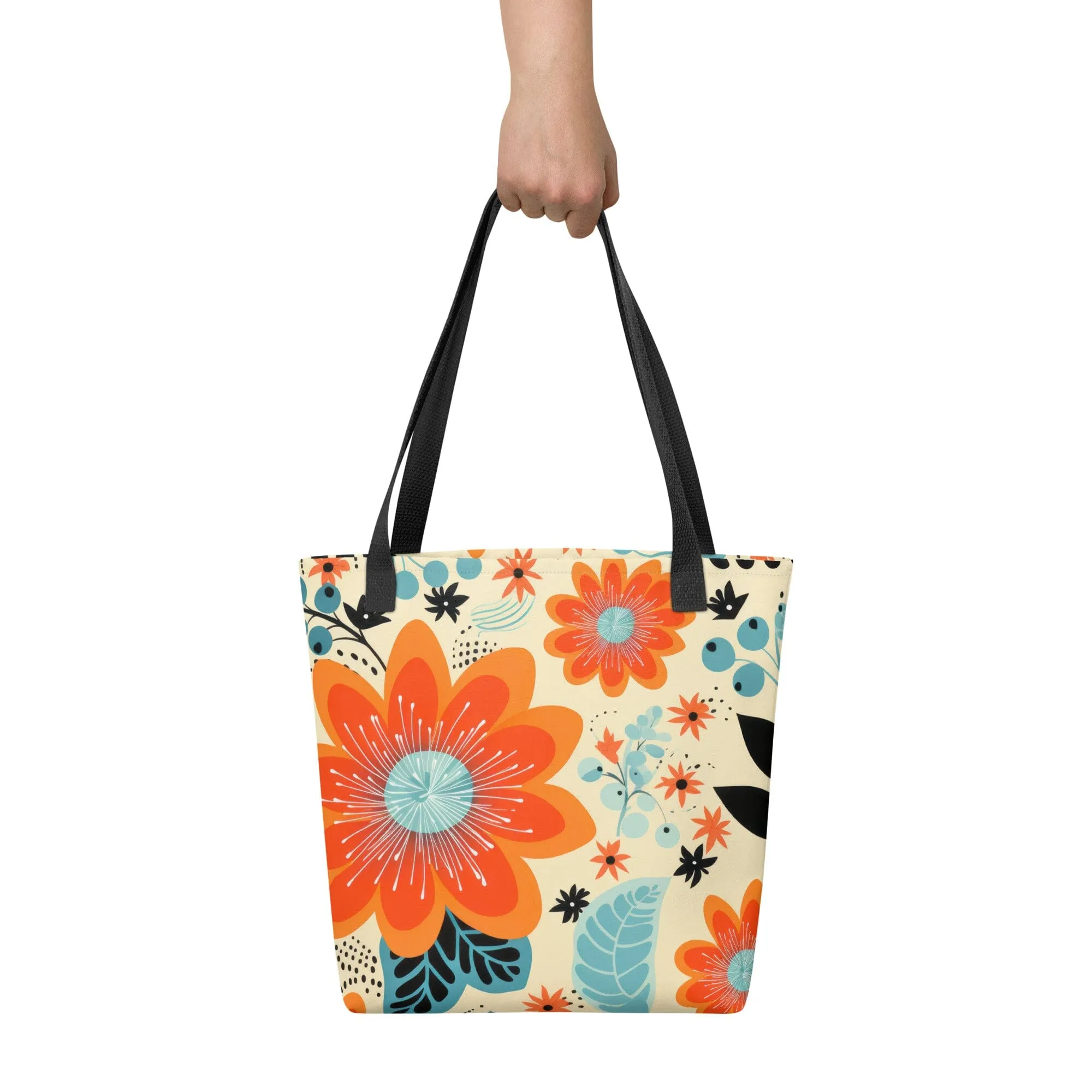 Tangerine Azure Mid-Modern Jigsaw Puzzle Bag