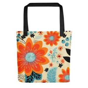 Tangerine Azure Mid-Modern Jigsaw Puzzle Bag