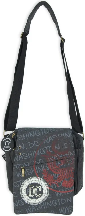 TBDC25 Robin Ruth Messenger Bag MEDIUM Stamp - Washington DC BLACK