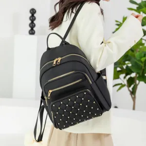 Women High Quality Nylon Backpacks Black, Pink, Brown ,White ,Beige