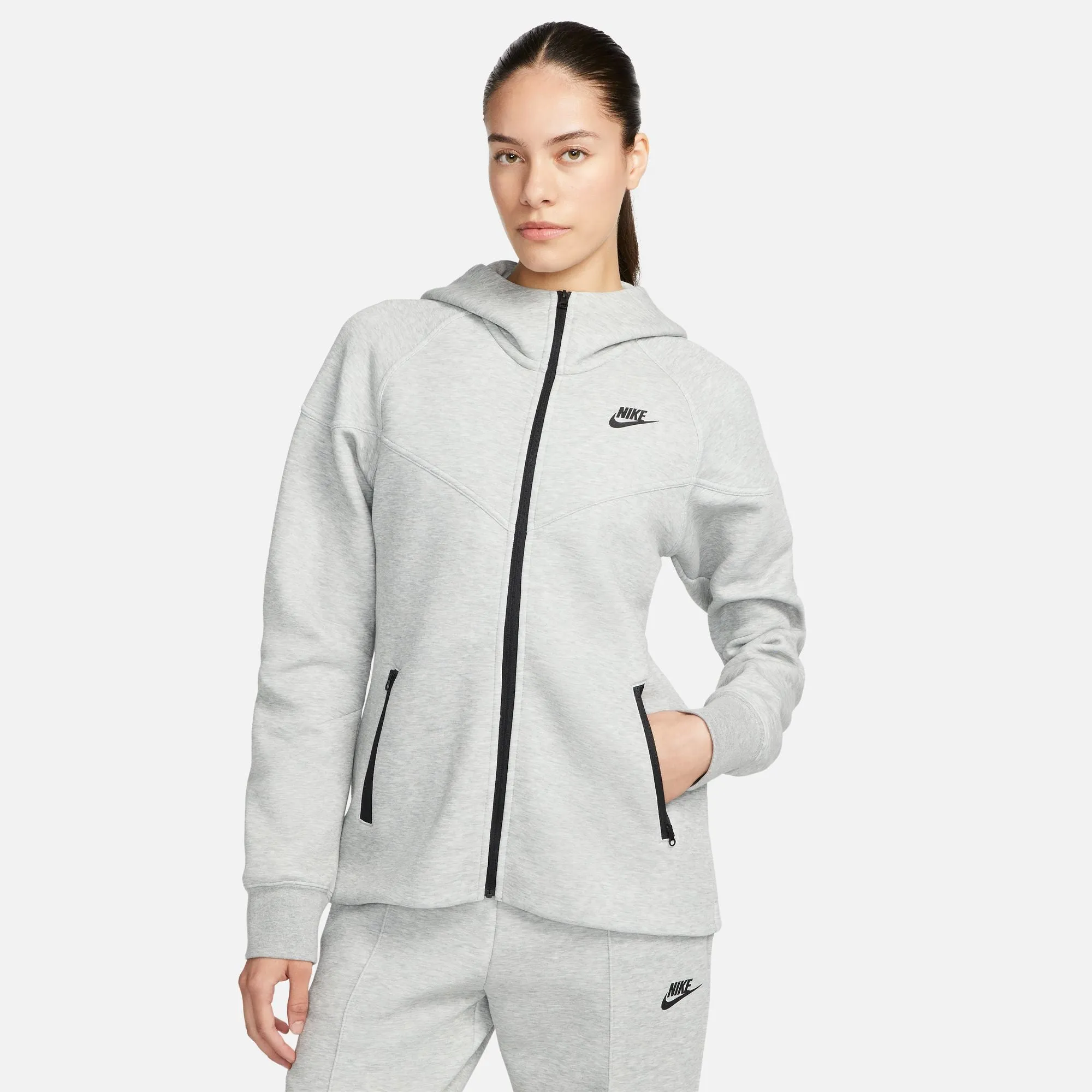 Women's Nike Sportswear Tech Fleece Windrunner - DK GREY HEATHER/BLACK